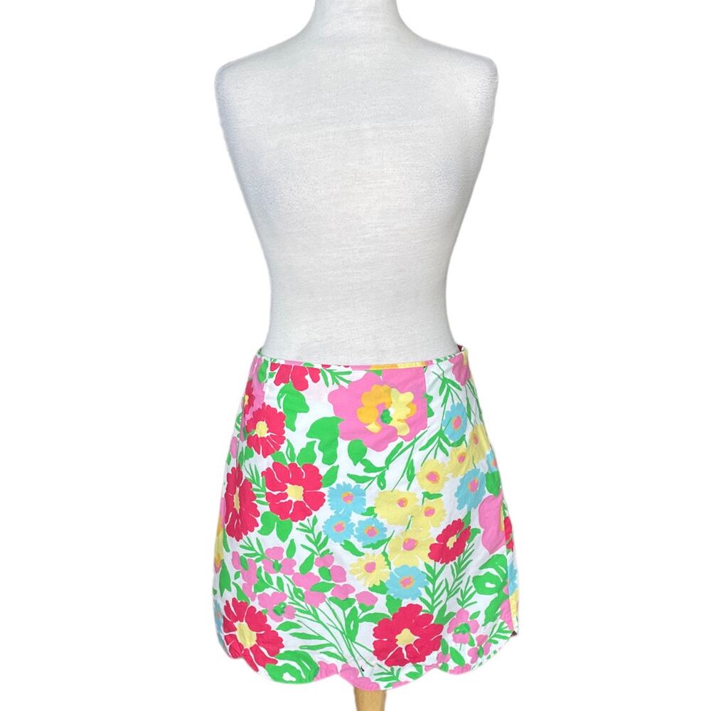 Women's Size 10 Lilly Pulitzer Lynnie Resort White Big Garden By The Sea Skirt